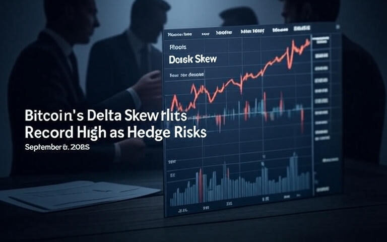 Bitcoin delta skew chart showing institutional hedging demand
