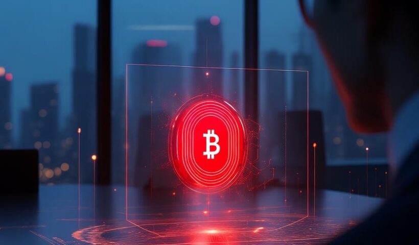 Japanese corporate building with Bitcoin logo and real estate imagery representing Merchant Bankers' new crypto initiative