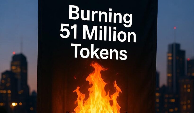 Ethereum blockchain diagram showing USDC Treasury burning 51 million tokens