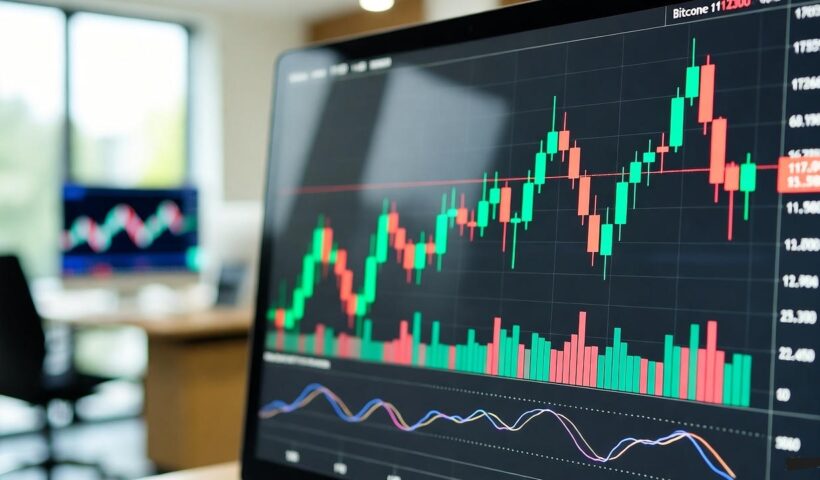 Bitcoin price chart showing surge to $112,000 after CPI data release followed by retreat during US trading hours