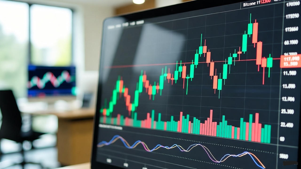Bitcoin price chart showing surge to $112,000 after CPI data release followed by retreat during US trading hours