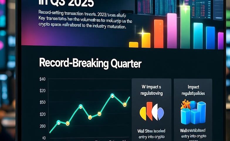 Chart showing cryptocurrency merger and acquisition volume surging to $10 billion in Q3 2025