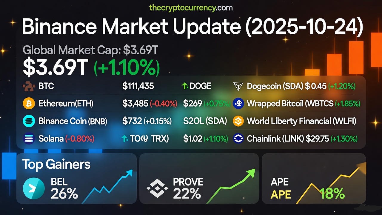 Cryptocurrency market capitalization chart showing growth to $3.69 trillion with Bitcoin and major altcoin performance