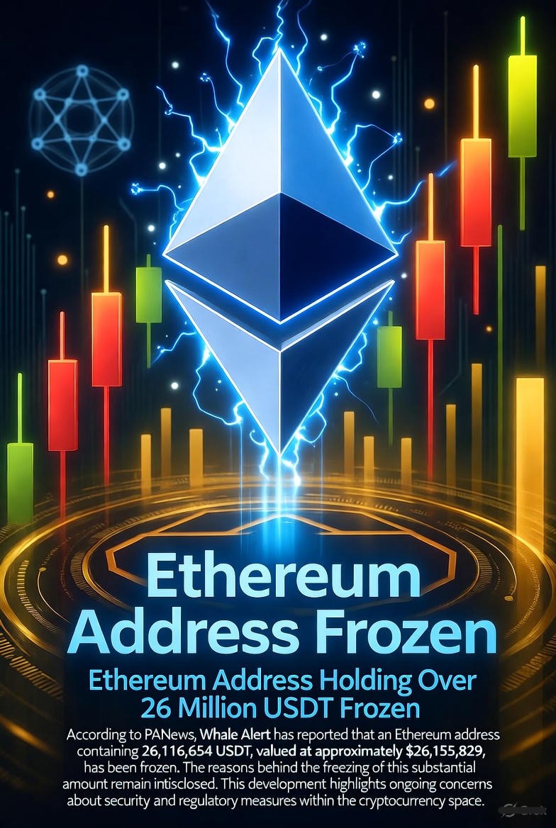 Diagram showing a locked Ethereum wallet containing over 26 million USDT