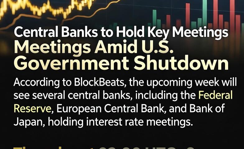 Federal Reserve building with calendar showing key central bank meeting dates during government shutdown