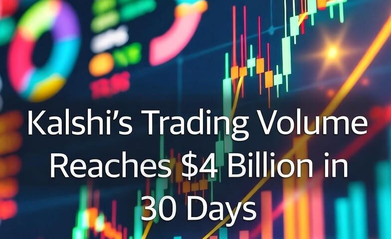 Kalshi prediction market platform dashboard showing $4 billion monthly trading volume across event contracts