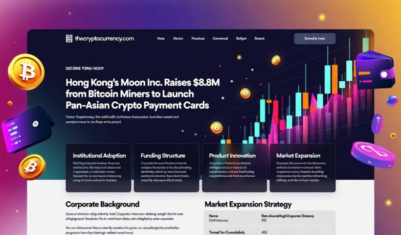 Conceptual image of a Moon Inc. prepaid card for Bitcoin transactions, overlaid with maps of Thailand and South Korea