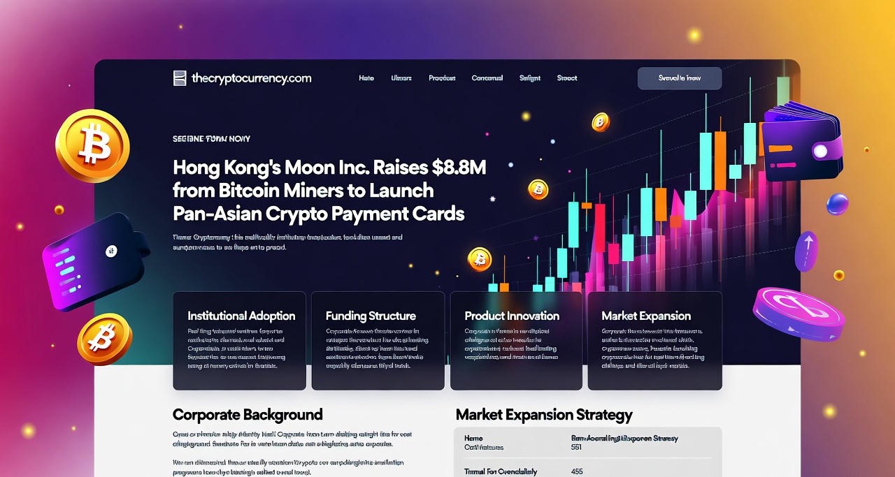 Conceptual image of a Moon Inc. prepaid card for Bitcoin transactions, overlaid with maps of Thailand and South Korea