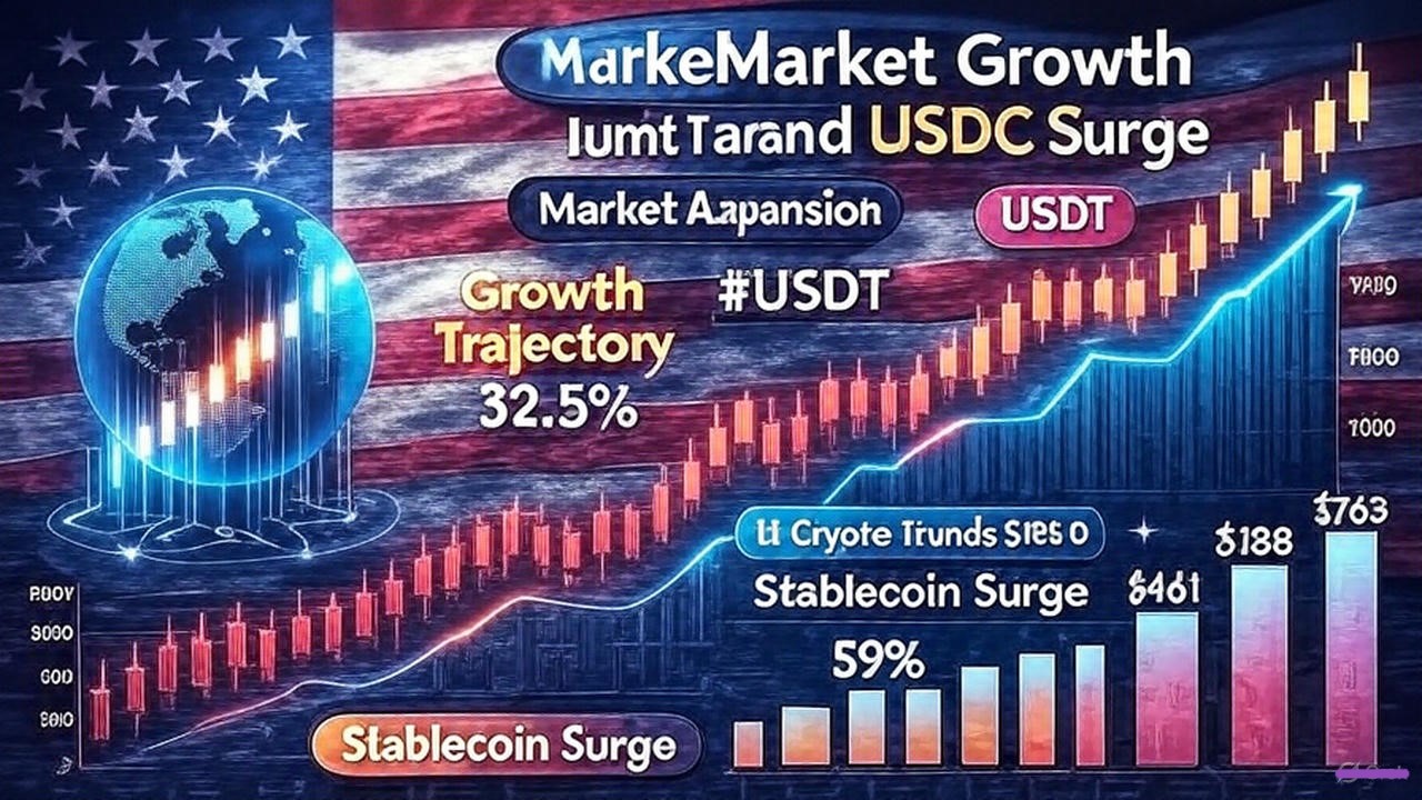 Stablecoin market capitalization growth chart showing USDT and USDC expansion under Trump administration policies