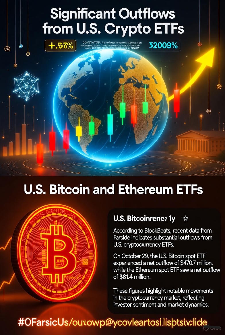 Chart showing net outflows from U.S. Bitcoin and Ethereum Spot ETFs on October 29, 2025