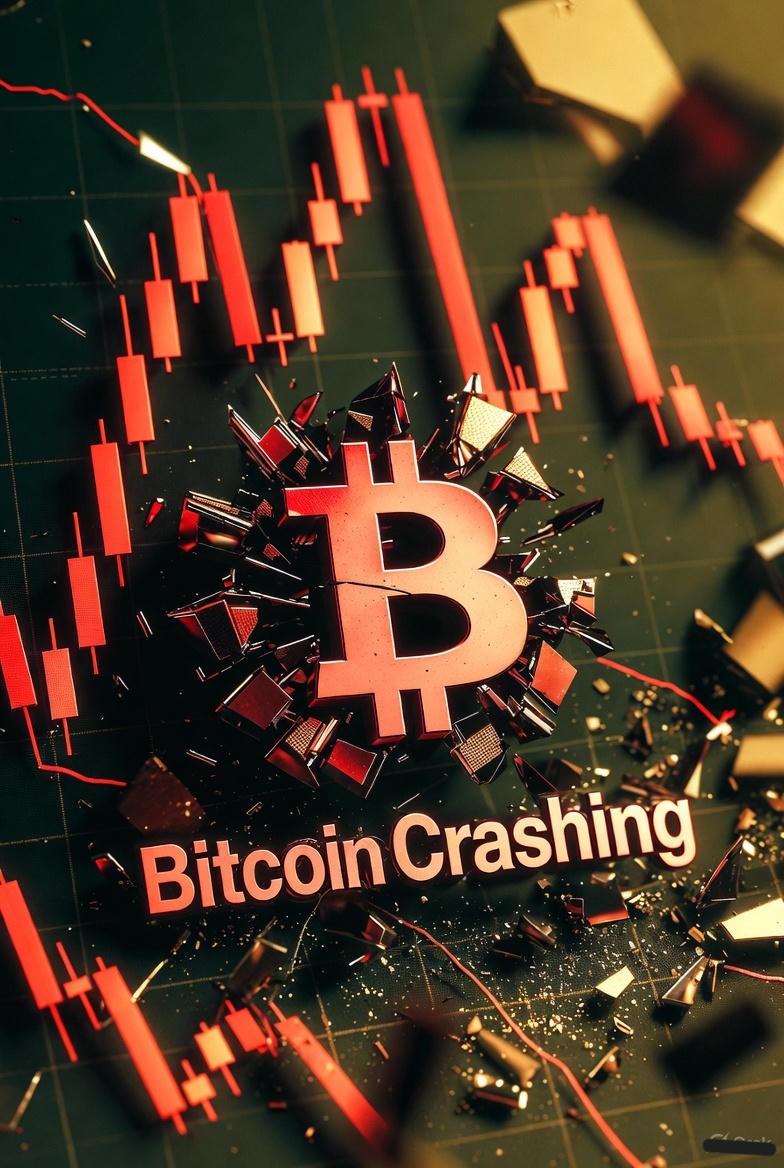 Bitcoin price chart showing an 8% drop below the $95,000 support level on November 14, 2025