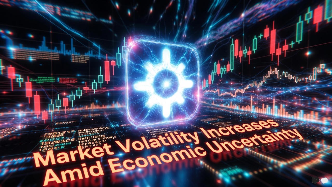 Chart showing rising market volatility index and falling stock prices amid Fed policy concerns