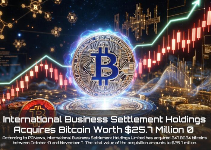 Logo of International Business Settlement Holdings with a Bitcoin symbol