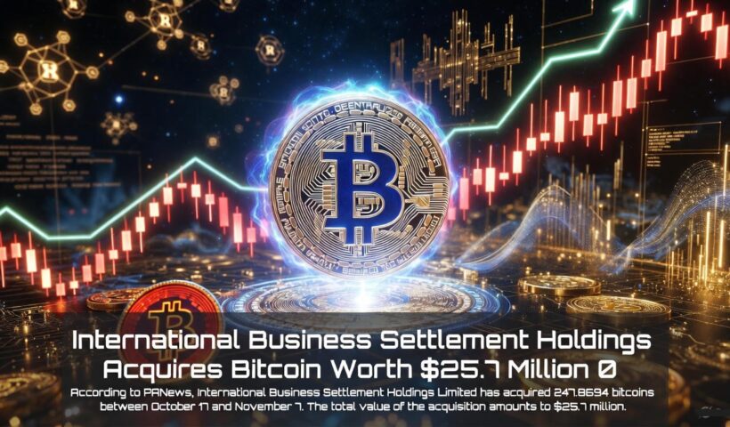 Logo of International Business Settlement Holdings with a Bitcoin symbol