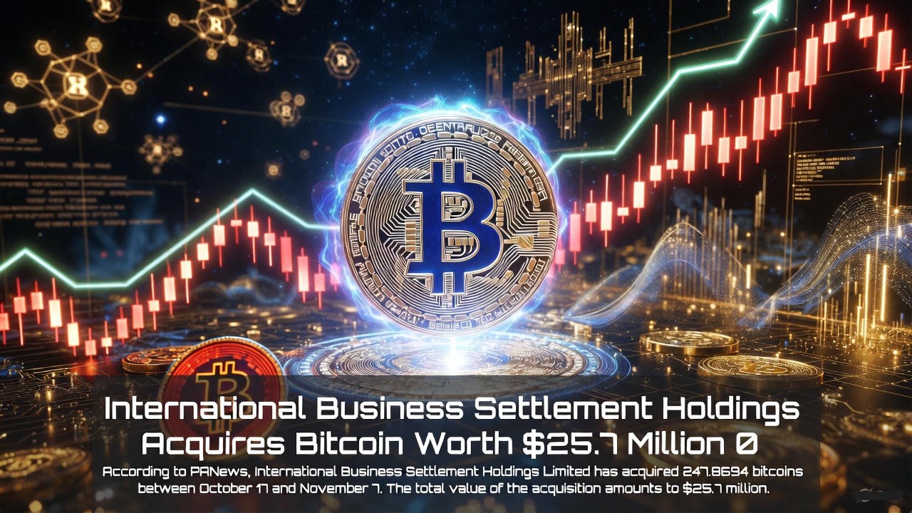 Logo of International Business Settlement Holdings with a Bitcoin symbol