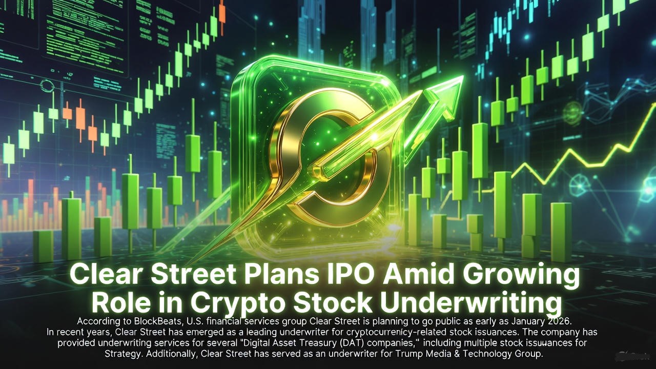 Clear Street company logo with a graph trending upward, representing its 2026 IPO filing